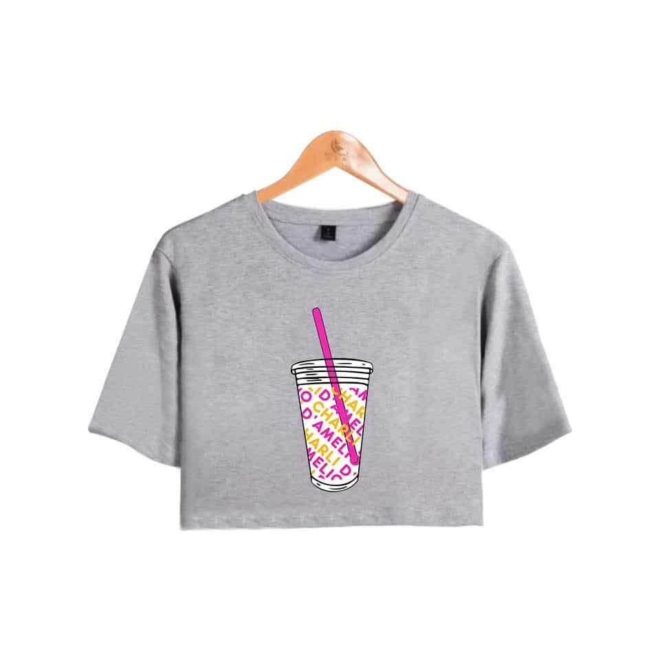 Tee-shirt cropped fille motif dos - écru, Fille