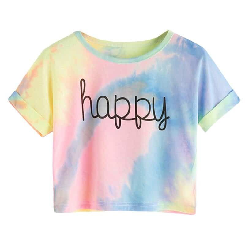 T-shirt crop top multicolore pour fille 2438 hmbwrc