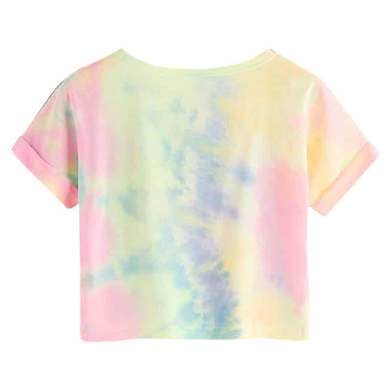 T-shirt crop top multicolore pour fille 2438 iwhfap