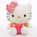 Peluche Hello Kitty à la mode pour fille avec un petit nœud rose
