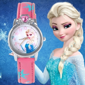 Montre Reine des neiges rose Elsa pour fille à la mode