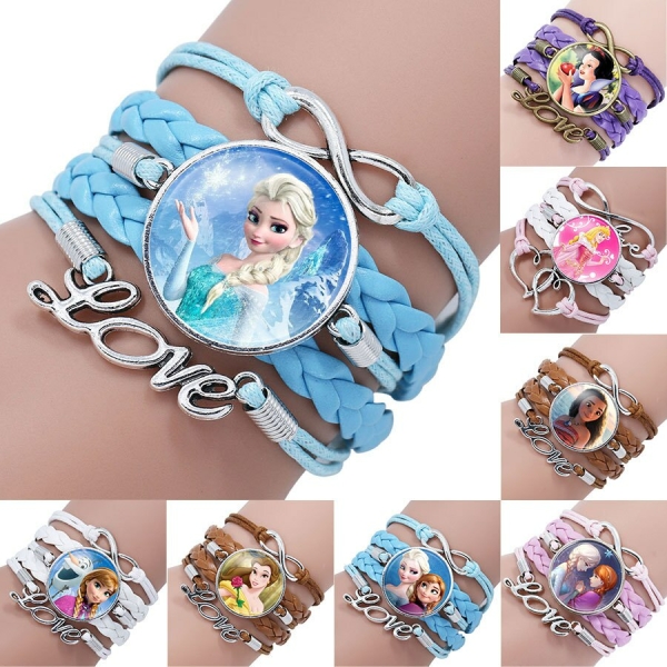 Bracelet tendance bleu large Elsa la Reine des Neiges 6524 1ebydp
