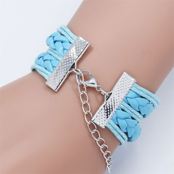 Bracelet bleu et blanc Reine des Neiges Elsa avec pendentif oiseau 6524 hog7hu