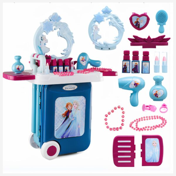 Boîte à maquillage Reine des neiges pour fille sur fond blanc