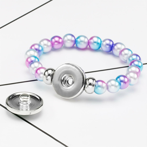 Bracelet rose et bleu en perles Reine des Neiges IMG 06 23 bracelet rose bleu perles reine neiges