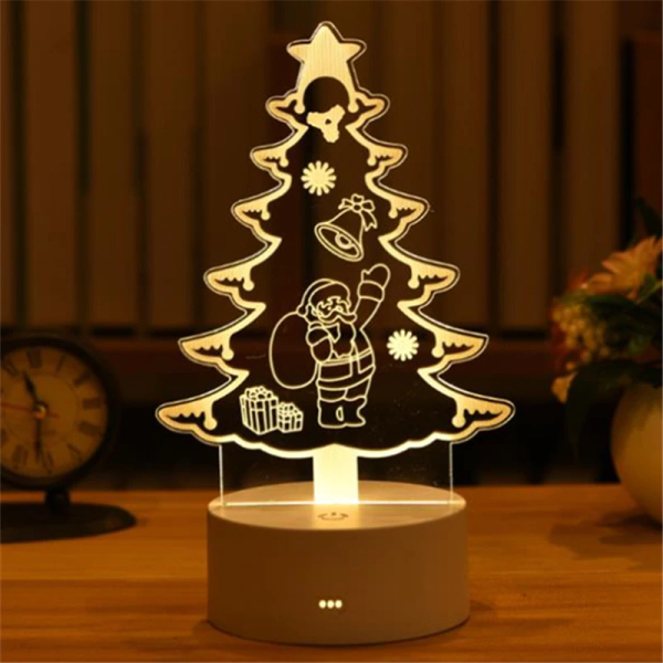 Veilleuse d'ambiance à motif Arbre de Noël en style 3D pour fille à la mode dans une maison