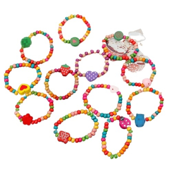 Ensemble de 12 bracelets en bois colorés pour petites filles 12 pi ces ensemble bracelets en bois color s petites filles bracelets kit enfants bijoux de removebg preview 1