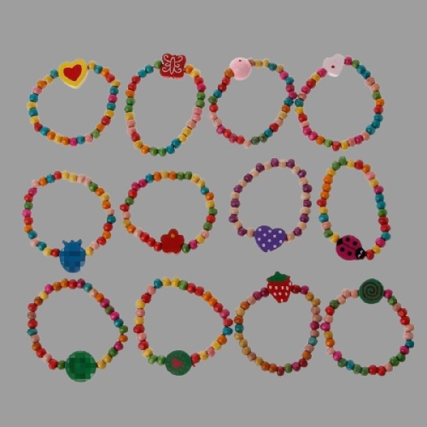Ensemble de 12 bracelets en bois colorés pour petites filles 12 pi ces ensemble bracelets en bois color s petites filles bracelets kit enfants bijoux de removebg preview 5