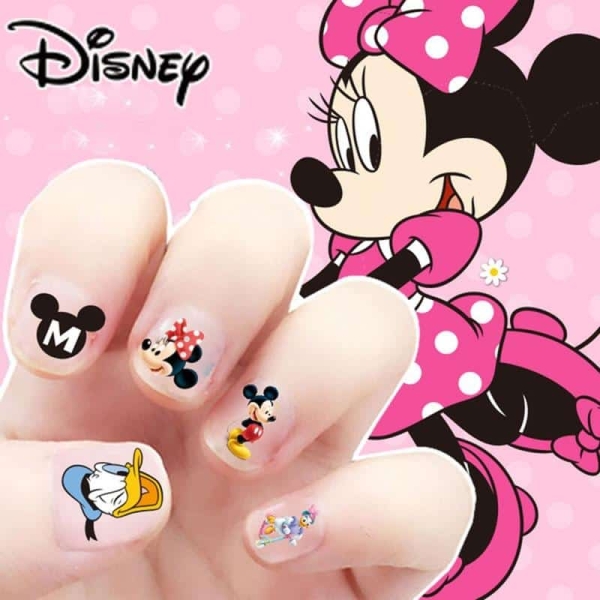 autocollants pour ongles pour fille à motif Mickey, avec différents personnages sur chaque ongle