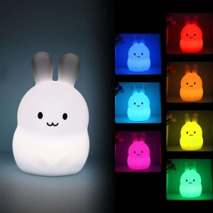 Mini veilleuse LED en forme de lapin pour fille multiples choix