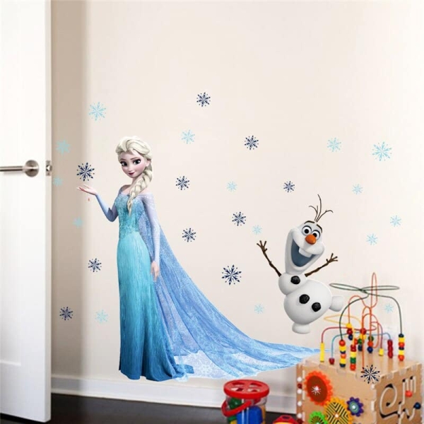 Sticker mural à motif Elsa et Olaf pour fille 22550 mnv926