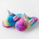 Pantoufles à motif licorne pour filles multicolores