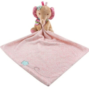 Doudou éléphant en coton pour fille avec une serviette