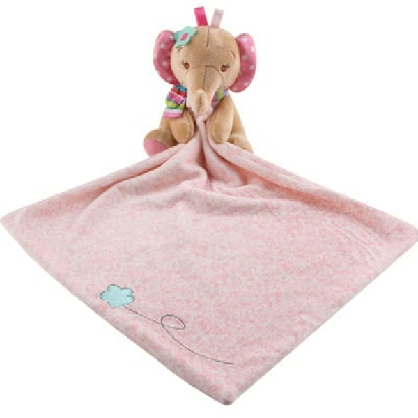 Doudou éléphant en coton pour fille avec une serviette