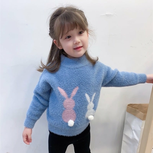 Pull en tricot motif lapin pour petite fille 35521 6gpcp8