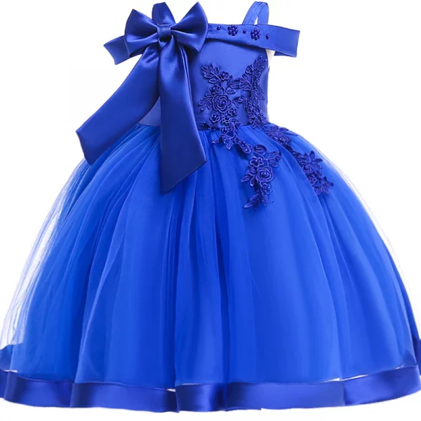 Robe de Princesse brodée pour Fille Bleu 2
