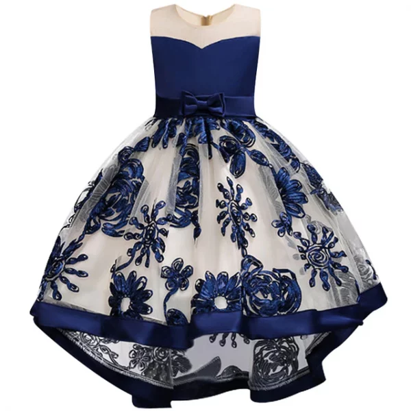 Robe princesse avec motif floral pour fille Bleu 5