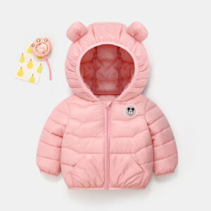 Veste d'hiver pour petite fille à motif Mickey à la mode rose