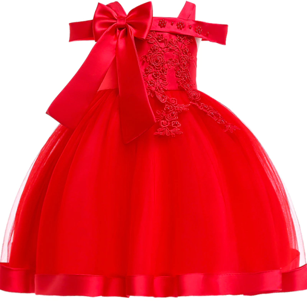 Robe de Princesse brodée pour Fille Rouge