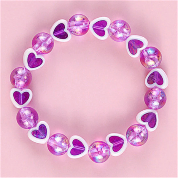 Bracelet en perles en cœur pour fille bracelet en perles en forme d toile et de c ur pour enfants bijoux main