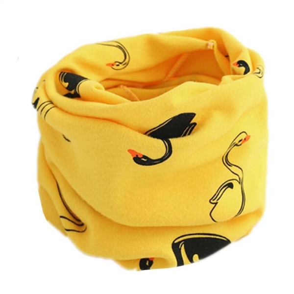 Écharpe d’hiver en coton pour fille jaune et noir
