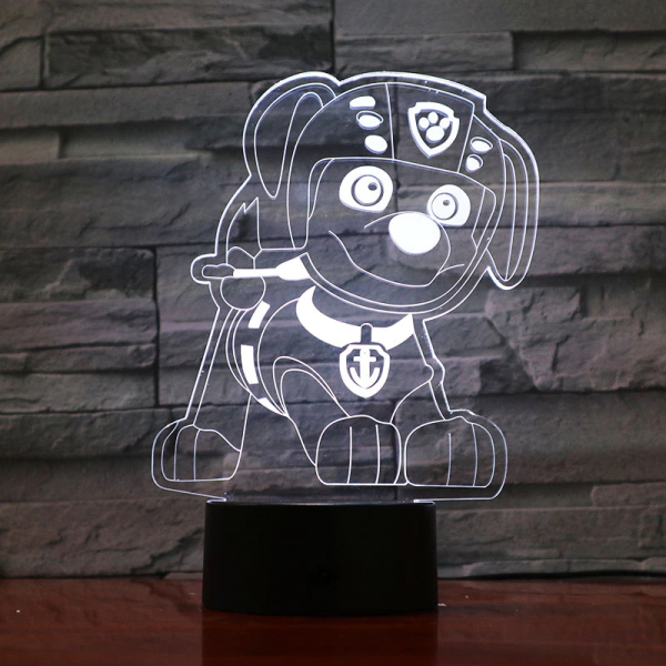 Lampe LED 3D Zuma Pat Patrouille pour fille tendance