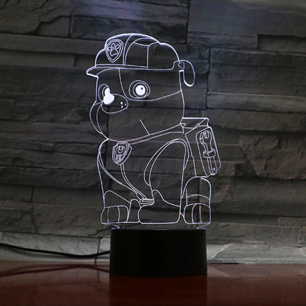 Lampe LED 3D Ruben Pat Patrouille pour fille dans une maison