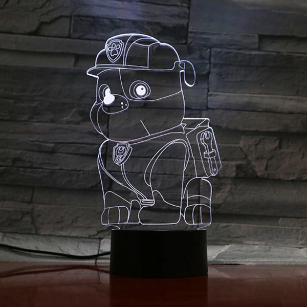 Ruben 1 Lampe LED 3D Ruben Pat Patrouille pour fille dans une maison