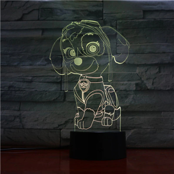 Lampe LED 3D Stella Pat Patrouille pour fille à la mode dans une maison