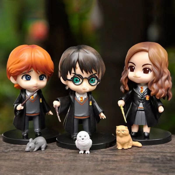Lot de 3 Figurines Harry Potter pour fille avec une figurine chat, rat