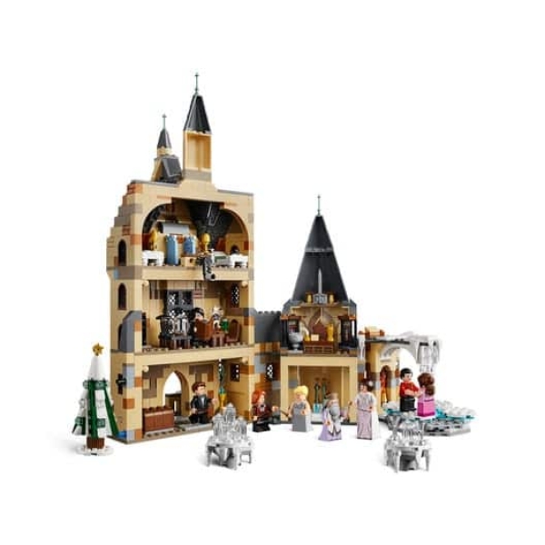 Blocs de Construction la Tour de l'horloge Harry Potter avec des figurines à l'intérieur