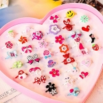 Bagues réglables multicolores pour petite fille à choix multiple