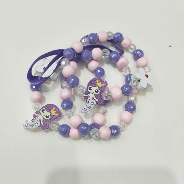 Lot de 3 bracelets perles à joli motif sirène pour fille 38819 enlatg