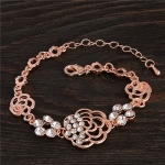 Bracelet en chaîne motif fleur pour fille avec des perles