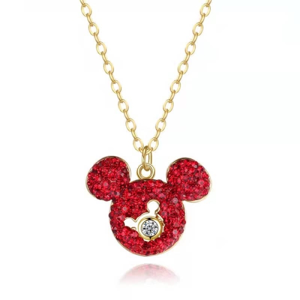 Collier rouge avec pendentif Mickey Mouse 39096 3sfwve