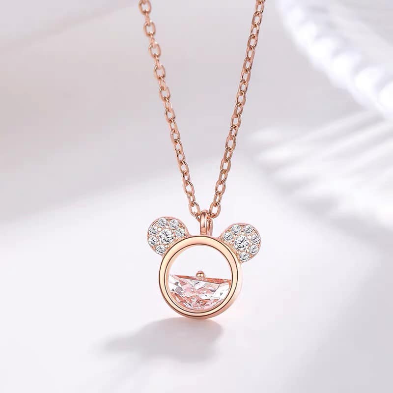 Collier Mickey Mouse avec cristaux simple pour fille 39096 grvnra