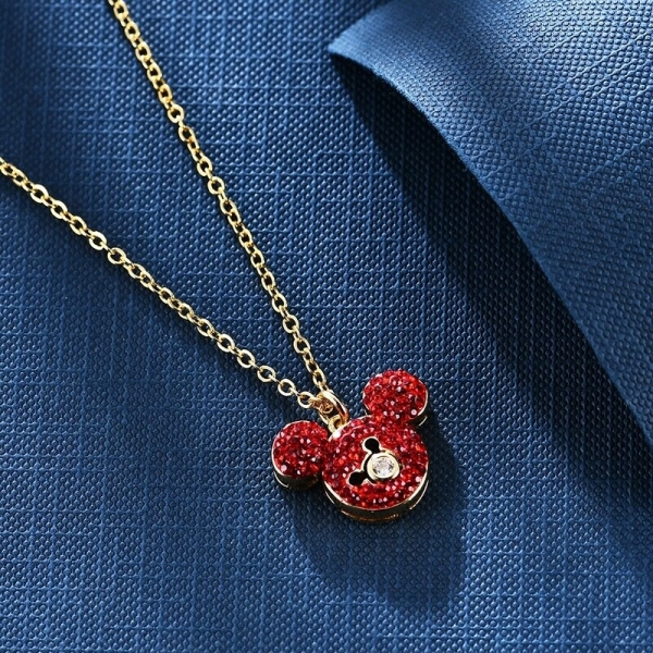 Collier rouge avec pendentif Mickey Mouse collier mickey 2