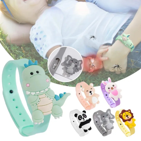 Bracelet anti-moustiques pour petite fille montre r pulsif anti moustiques pour enfants bracelet de montre r pulsif naturel non toxique huile q90 cleanup
