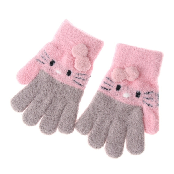 Gants d'hiver tricotés à motifs Hello Kitty pour filles 54717 fpzqvp