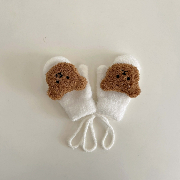 Gants d'hiver épais tricotés motifs ours pour filles 54761 nzobnf