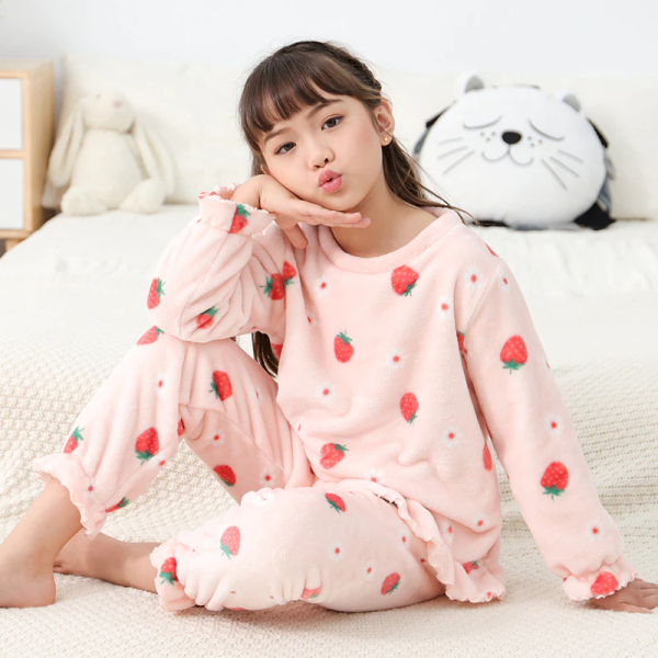 Pyjama polaire chaud à motif mignon pour filles img pyjama polaire chaud a motif mignon pour filles 02