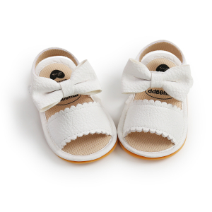 Sandale pour enfant blanche avec nœud papillon