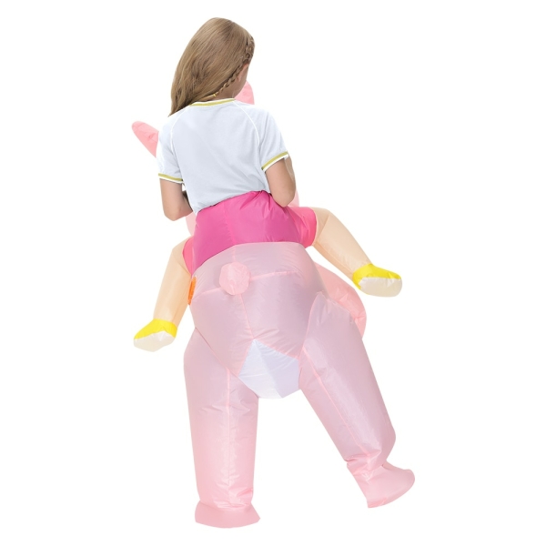 Déguisement fille gonflable lapin rose 63232 pucedo