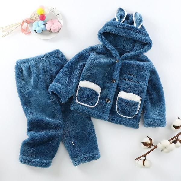 Ensemble pyjama polaire à capuche pour fille à plusieurs couleurs avec des jouets