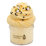 Slime en forme de cupcake colorée pour filles beiges avec un fond blanc