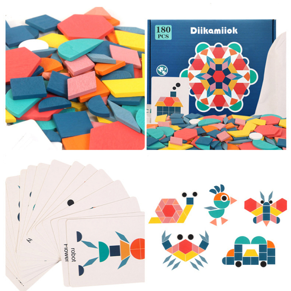 Puzzle en bois jeux Montessori pour apprendre les couleurs et les formes pour petites filles 69242 fqoua5