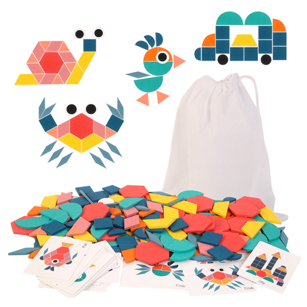 Puzzle en bois jeux Montessori pour apprendre les couleurs et les formes pour petites filles 69242 zgetvg