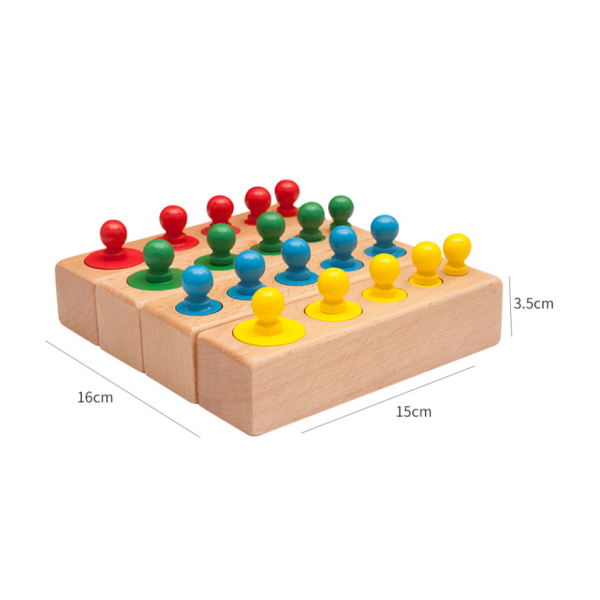 Jeux Montessori en bois 5 trous avec 4 rangées pour apprendre les formes et les couleurs pour petites filles img jeux montessori en bois 5 trous avec 4 rangees pour petites filles 05