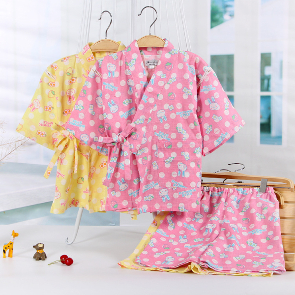 Kimono fille rose ou jaune avec motif petit lapin 311b278a 2aaa 44f4 8181 b84216b6ad7a