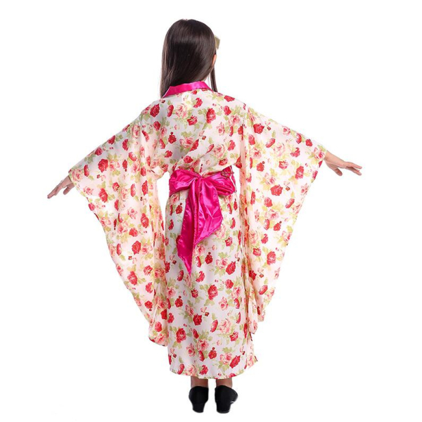 Kimono fille avec motif de roses rouges et très longues manches cb6c0867 2d73 41b3 b2d5 1f3abd615fcf